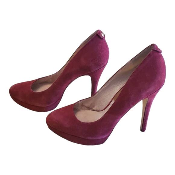 Michael Kors cranberry suede leather Platform stilettos heels pumps shoes size 9 - Picture 1 of 12